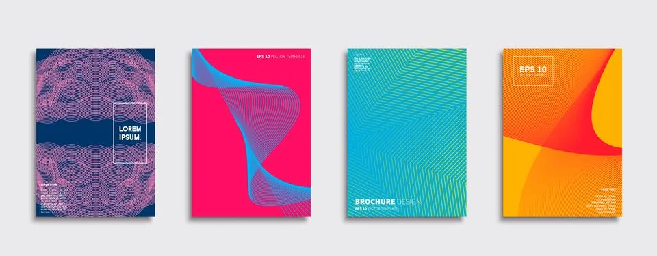 Vector cover designs. Future Poster template. Smartphone modern background set. Illustrazione stock