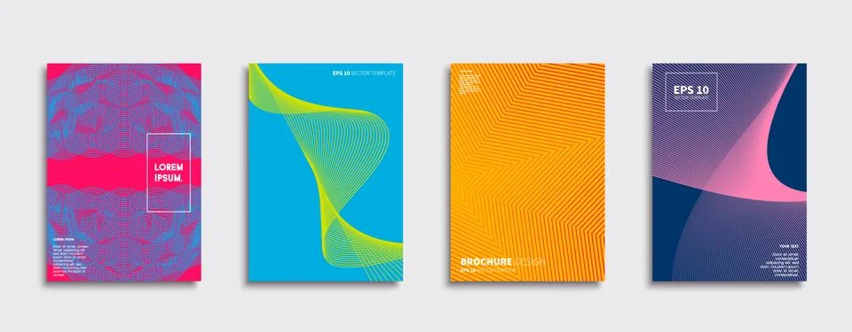 Vector cover designs. Future Poster template. Smartphone modern background set. Illustrazione stock
