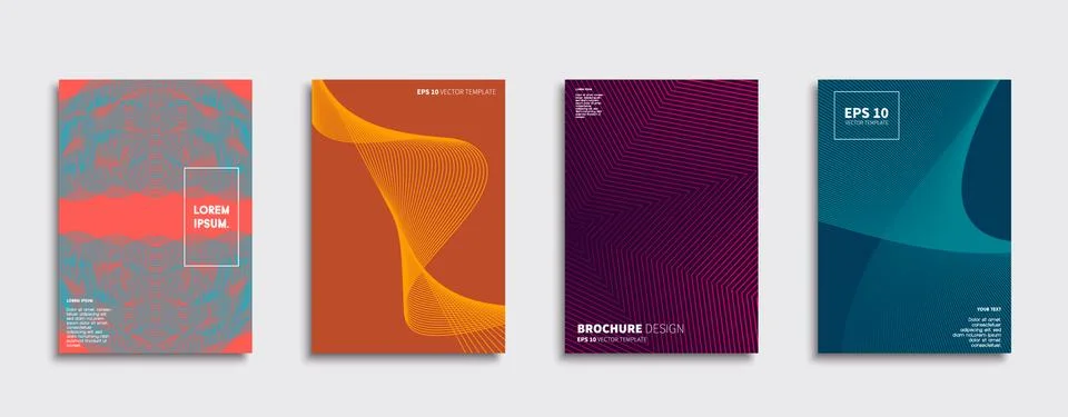 Vector cover designs. Future Poster template. Smartphone modern background set. 库存插图