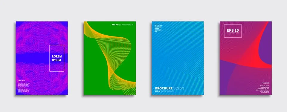 Vector cover designs. Future Poster template. Smartphone modern background set. Illustrazione stock