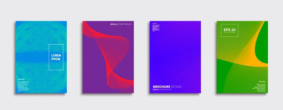 Vector cover designs. Future Poster template. Smartphone modern background set. Illustrazione stock
