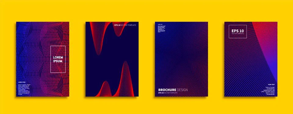 Vector cover designs. Future Poster template. Smartphone modern background set. Illustrazione stock