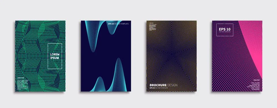 Vector cover designs. Future Poster template. Smartphone modern background set. Illustrazione stock