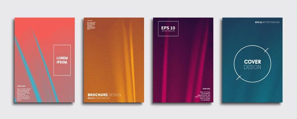 Vector cover designs. Future Poster template. Smartphone modern background set. Illustrazione stock