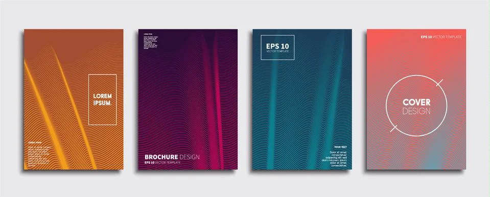 Vector cover designs. Future Poster template. Smartphone modern background set. Illustrazione stock