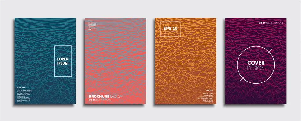 Vector cover designs. Future Poster template. Smartphone modern background set. Illustrazione stock