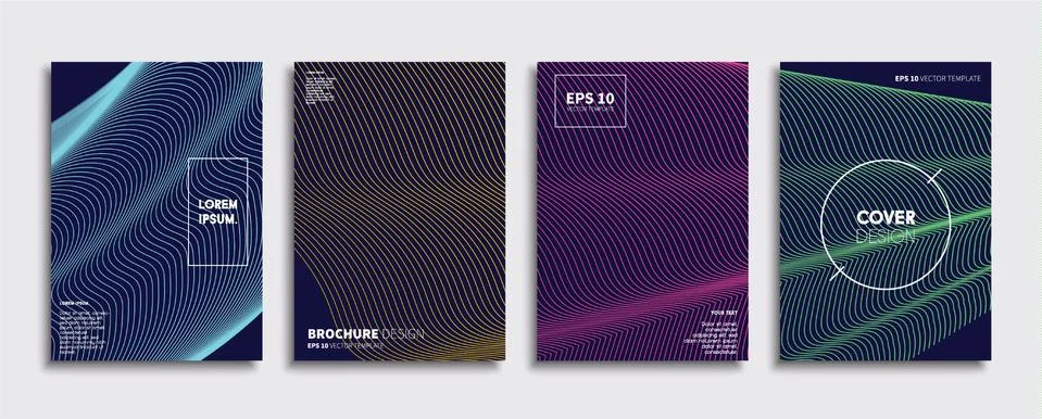 Vector cover designs. Future Poster template. Smartphone modern background set. Illustrazione stock