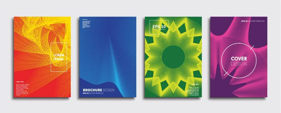 Vector cover designs. Future Poster template. Smartphone modern background set. Illustrazione stock