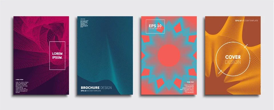Vector cover designs. Future Poster template. Smartphone modern background set. Illustrazione stock
