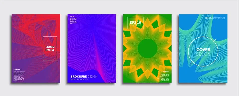 Vector cover designs. Future Poster template. Smartphone modern background set. Illustrazione stock