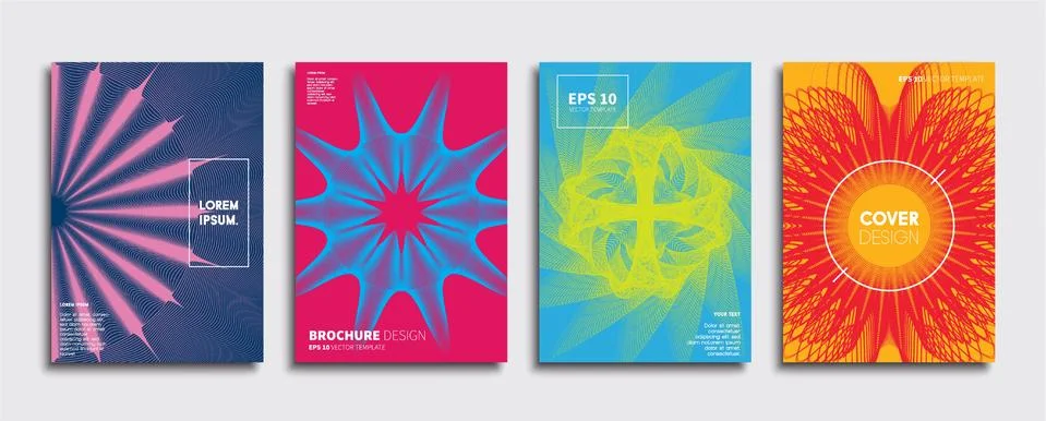 Vector cover designs. Future Poster template. Smartphone modern background set. Illustrazione stock