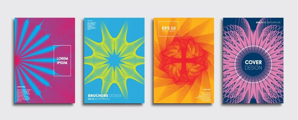 Vector cover designs. Future Poster template. Smartphone modern background set. Illustrazione stock