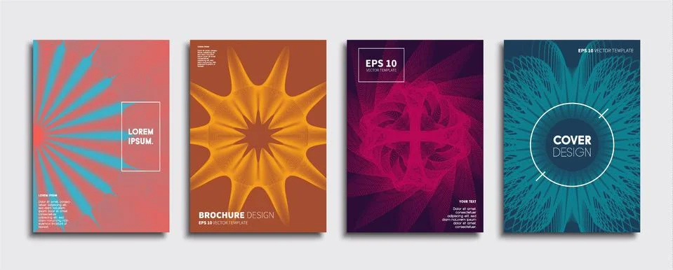 Vector cover designs. Future Poster template. Smartphone modern background set. Illustrazione stock