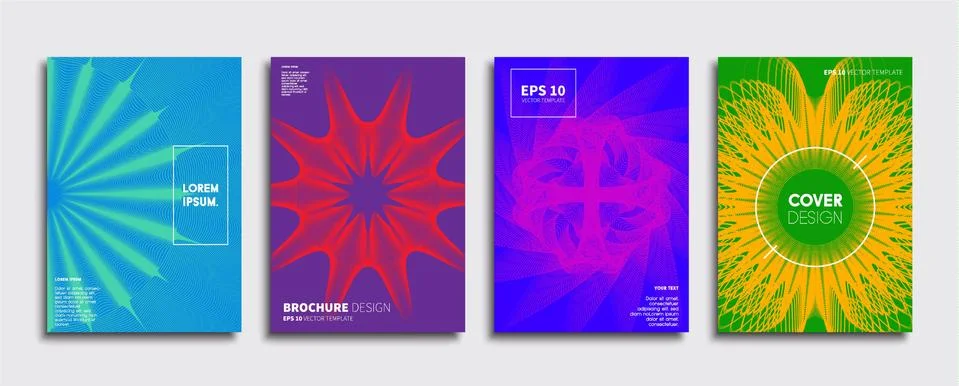 Vector cover designs. Future Poster template. Smartphone modern background set. Illustrazione stock