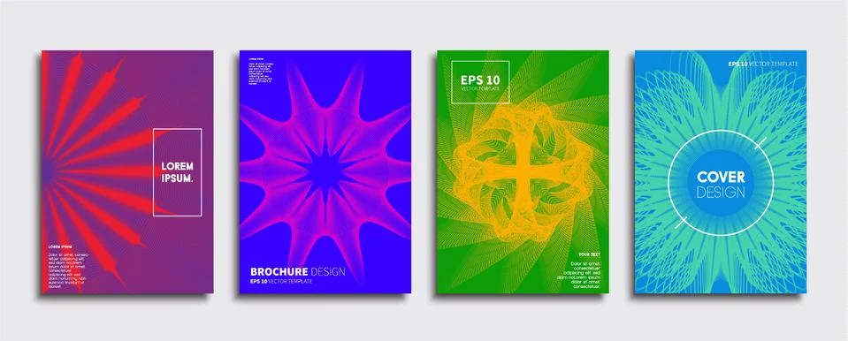 Vector cover designs. Future Poster template. Smartphone modern background set. 库存插图
