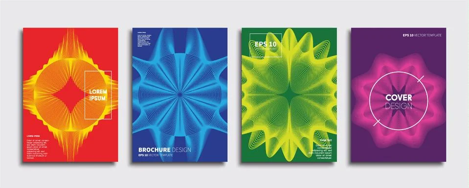 Vector cover designs. Future Poster template. Smartphone modern background set. Illustrazione stock