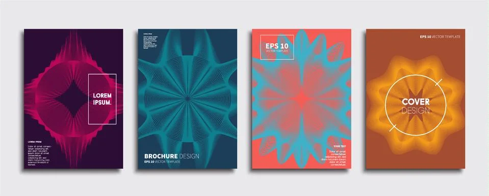 Vector cover designs. Future Poster template. Smartphone modern background set. Illustrazione stock