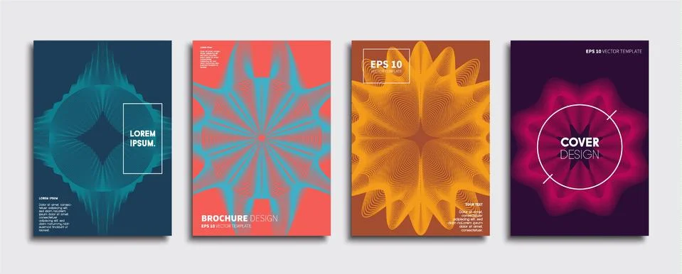 Vector cover designs. Future Poster template. Smartphone modern background set. Illustrazione stock