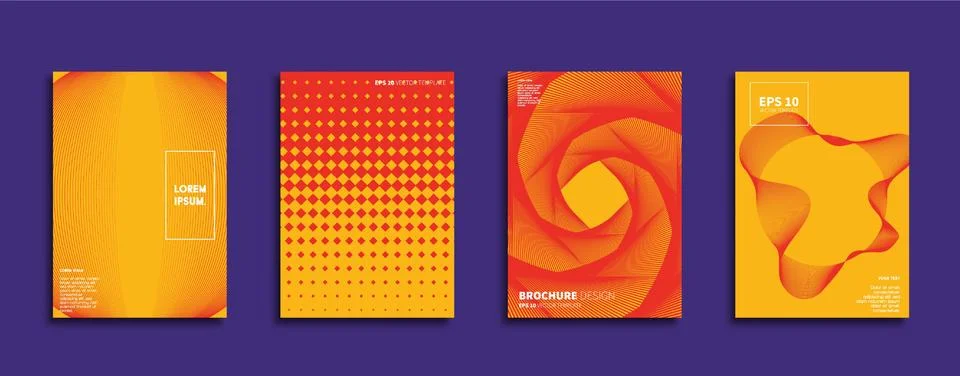 Vector cover designs. Future Poster template. Smartphone modern background set. Illustrazione stock
