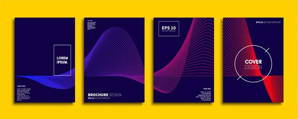 Vector cover designs. Future Poster template. Smartphone modern background set. 库存插图