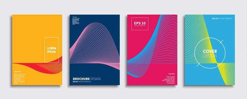 Vector cover designs. Future Poster template. Smartphone modern background set. Illustrazione stock