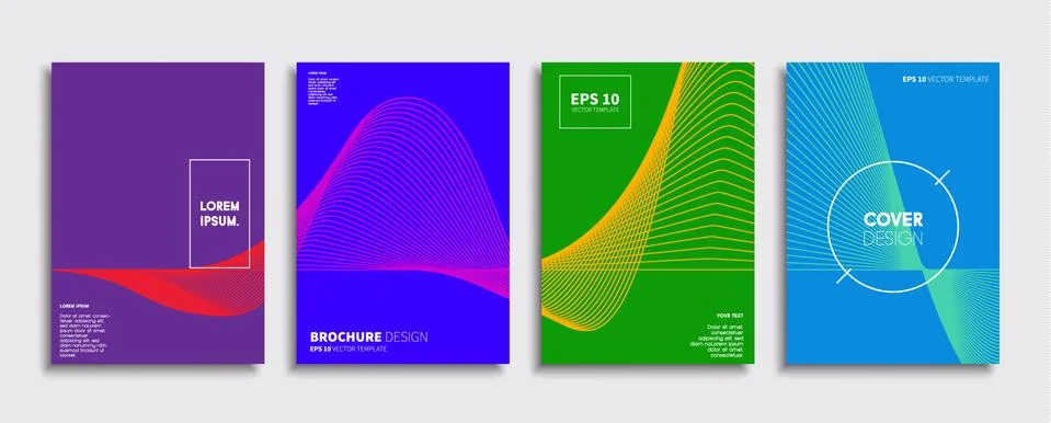 Vector cover designs. Future Poster template. Smartphone modern background set. 库存插图