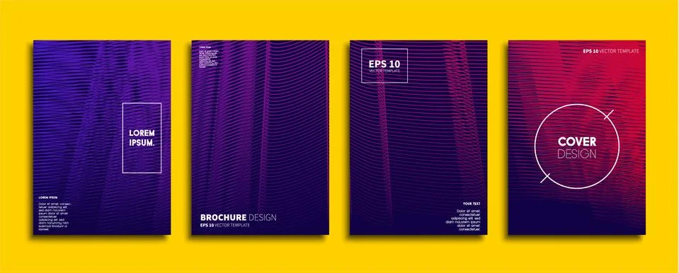 Vector cover designs. Future Poster template. Smartphone modern background set. Stock Illustration