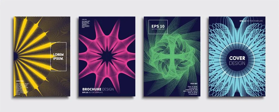 Vector cover designs. Future Poster template. Smartphone modern background set. 库存插图