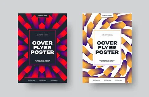 Vector cover with a red, orange dynamic rhombus, gradient elements with a w.. Stock Illustration