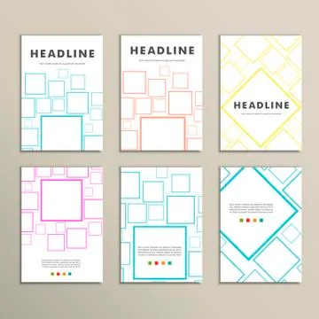 Vector cover set banner square background. Modern design Stock Illustration