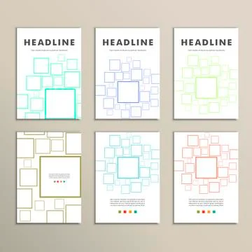 Vector cover set banner square background. Modern design Stock Illustration