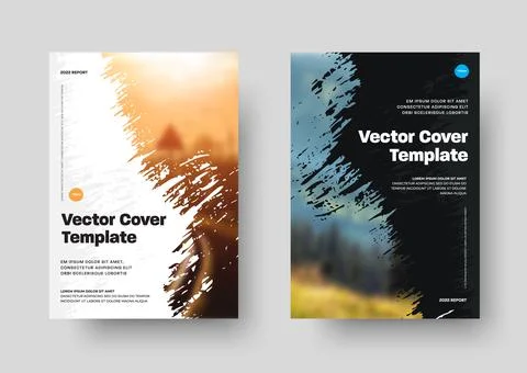 Vector cover template with diadonal grunge elements for photo. Report design  Stock Illustration
