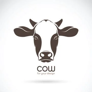 Vector of cow face design on white background. Farm Animal. Ilustración de archivo