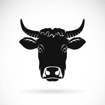 Vector of cow face on white background. Farm Animal. Ilustración de archivo