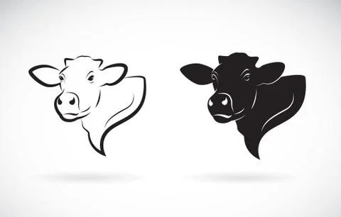 Vector of cow head design on white background. Farm Animal. Stock Illustration