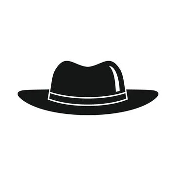Vector cowboy hat black simple icon isolated 스톡 일러스트