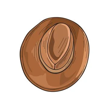 Vector Cowboy Leather Hat isolated on white background Stock Illustration
