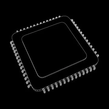 Vector CPU wireframe Stock Illustration