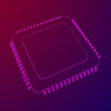 Vector CPU wireframe Stock Illustration