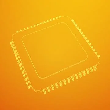 Vector CPU wireframe Stock Illustration