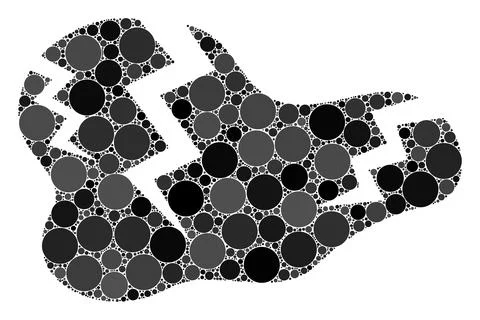 Vector Crack Mosaic of Dots Stock Illustration