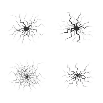 Vector crack set Stock Illustration