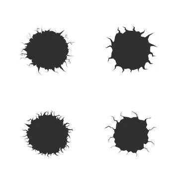 Vector crack set Stock Illustration