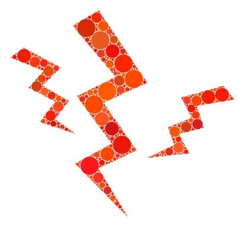 Vector Crack strikes Collage of Small Circles Stock Illustration