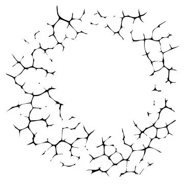 Vector cracked wall or earth background with cracks around center Stock Illustration