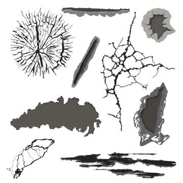 Vector crackle texture with many cracks scratches abstract grunge rough wall Stock Illustration