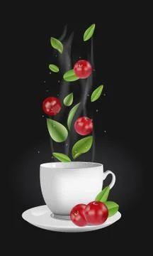 Vector cranberry tea Stock Illustration