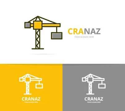 Vector of crane and construction logo design template. Stock Illustration