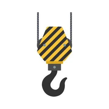 Vector crane hooks. A set of hooks in a flat style for web design or printing Stock Illustration