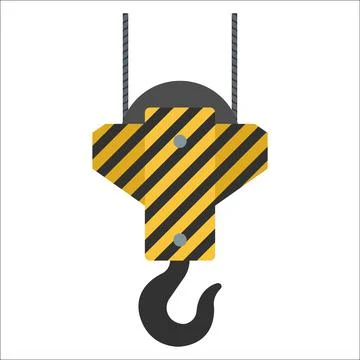 Vector crane hooks. A set of hooks in a flat style for web design or printing Stock Illustration